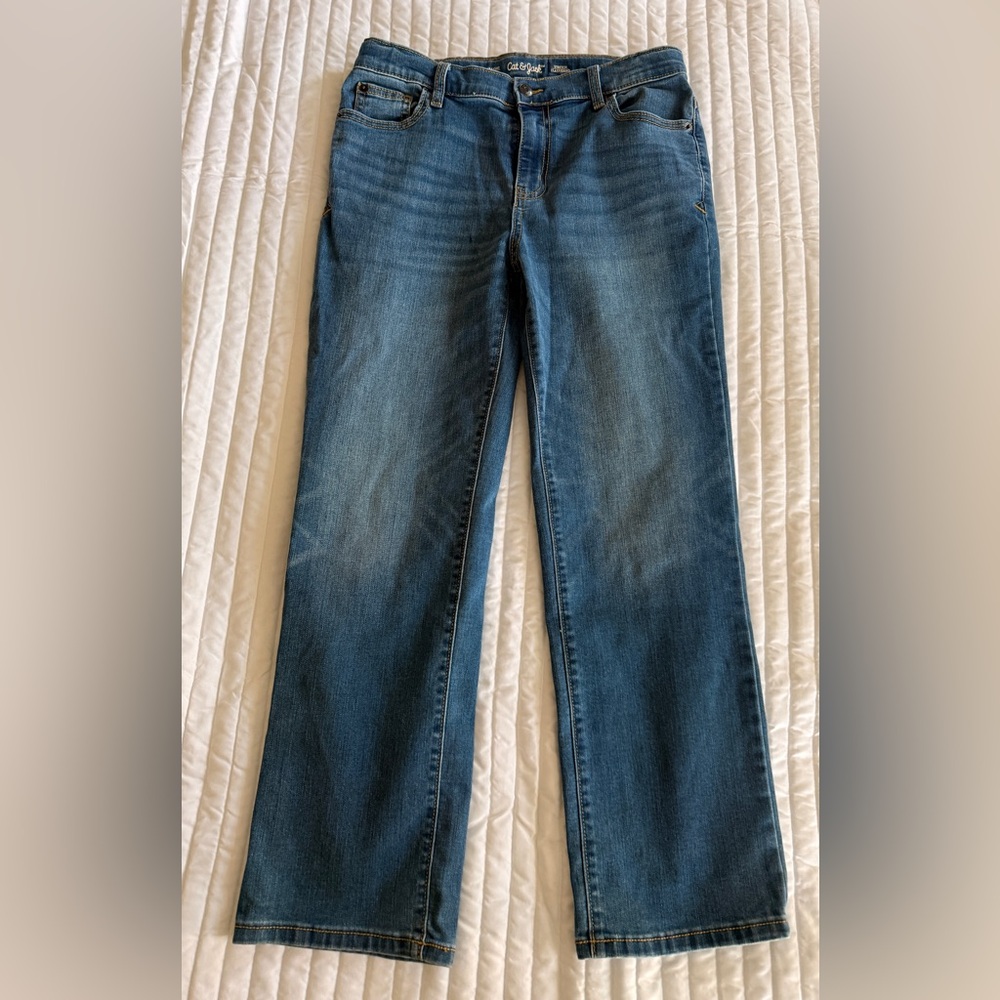 Cat & Jack Boy's Straight Leg Blue Denim Stretch Jeans size 14